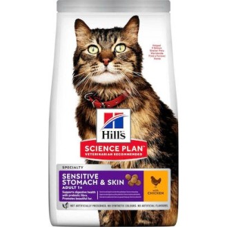 Hill's Science Diet Adult Sensitive Stomach & Skin Dry Food for Adult Cats with Chicken 1.5kg - Petshop