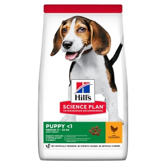 Hill's Science Plan Puppy <1 Medium 800gr Dry Food for Medium Breed Puppies with Chicken - Petshop