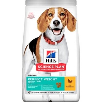 Hill's Science Plan Adult Perfect Weight Medium 12kg Dry Diet Food for Adult Medium Breed Dogs with Chicken - Petshop