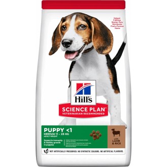 Hill's Science Plan Puppy <1 Medium 14kg Dry Food for Medium Breed Puppies with Lamb / Rice - Petshop