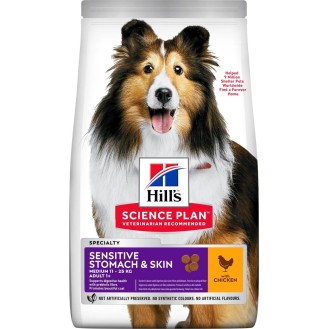 Hill's Science Plan Sensitive Stomach & Skin Medium 14kg Dry Food for Adult Medium Breed Dogs with Chicken - Petshop