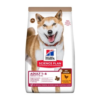 Hill's Science Plan No Grain Adult Medium 12kg Dry Food for Medium Breed Adult Dogs - Grain & Gluten Free with Chicken