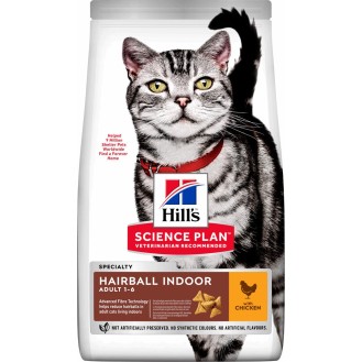 Hill's Science Plan Adult Hairball & Indoor Dry Food for Adult Cats with Chicken 300g - Petshop