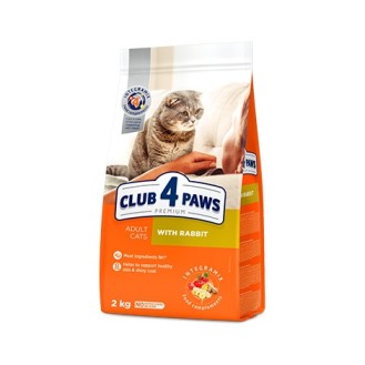 Club 4 Paws Premium With Rabbit - Complete Dry Pet Food for Adult Cats, 2kg