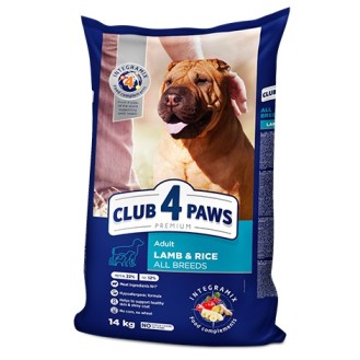 CLUB 4 PAWS Premium Lamb and Rice Dry Dog Food - 2 kg