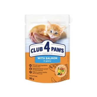 CLUB 4 Paws Premium Kitten Food: Salmon in Gravy, 80g