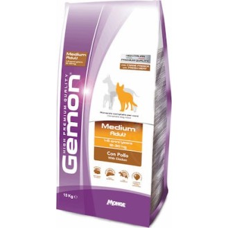 Gemon Medium Adult 15kg Dry Food for Medium Breed Adult Dogs with Rice and Chicken - Petshop