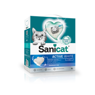 Sanicat Active White Free Fragrance 6L - Premium Cat Litter for Odor Control
