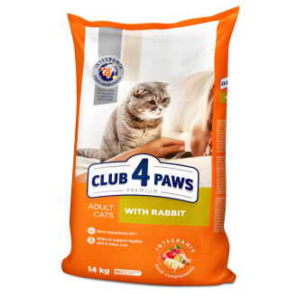 CLUB 4 PAWS Premium RABBIT Complete Dry Pet Food for Adult Cats, 14kg