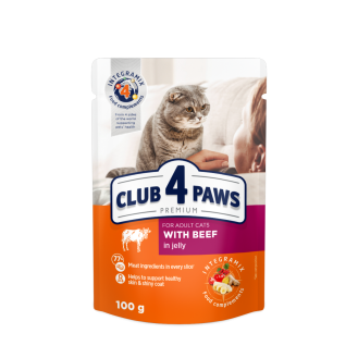 CLUB 4 PAWS Premium Beef in Jelly Canned Cat Food 100g