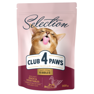 CLUB 4 PAWS Premium Duck and Vegetable Dry Cat Food 0.3 kg